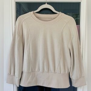 Lululemon Shirt Softstreme Ribbed Hem Pullover Natural Ivory Women’s Size 8
